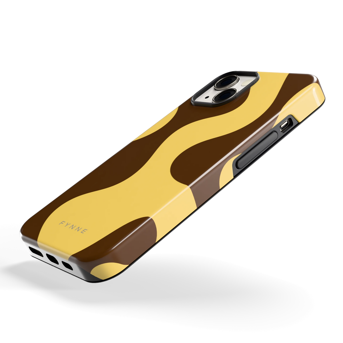 Chocolade Golven hoesje voor iPhone 13, schuin