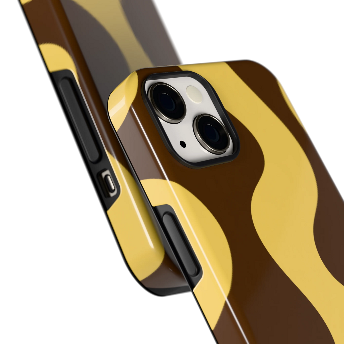 Chocolade Golven hoesje voor iPhone 13, close-up