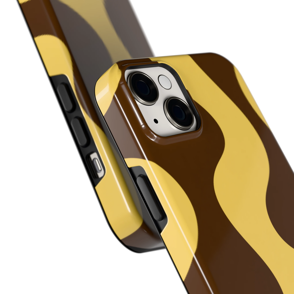 Chocolade Golven hoesje voor iPhone 14 Plus, close-up