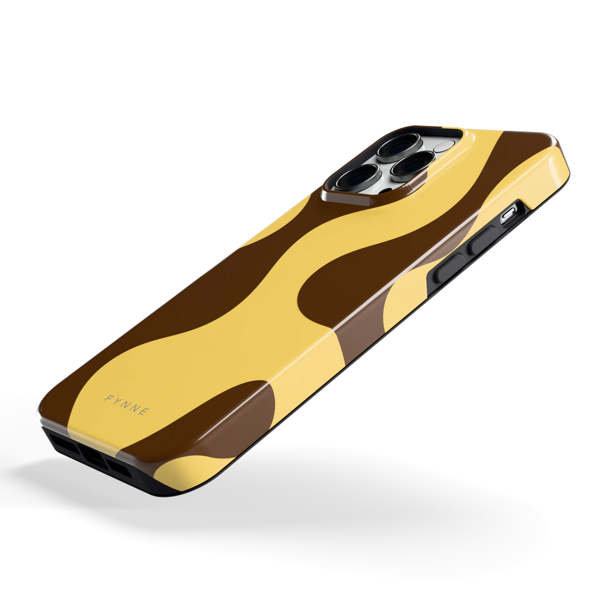 Chocolade Golven hoesje voor iPhone 14 Pro Max, schuin