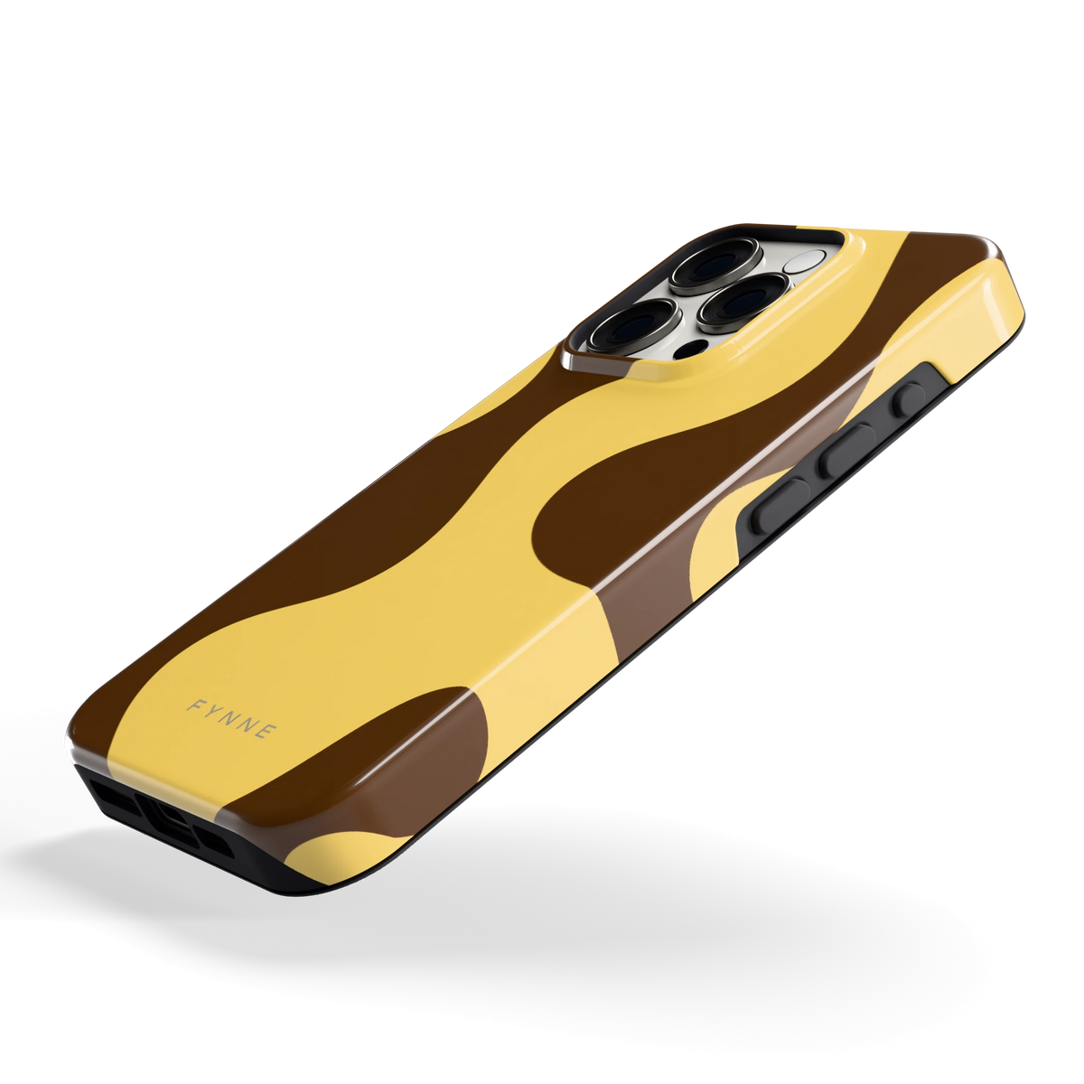 Chocolade Golven hoesje voor iPhone 15 Pro, schuin