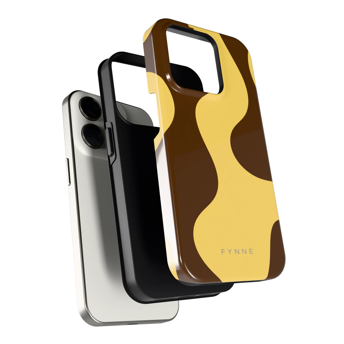 Chocolade Golven hoesje voor iPhone 15 Pro, los van de telefoon
