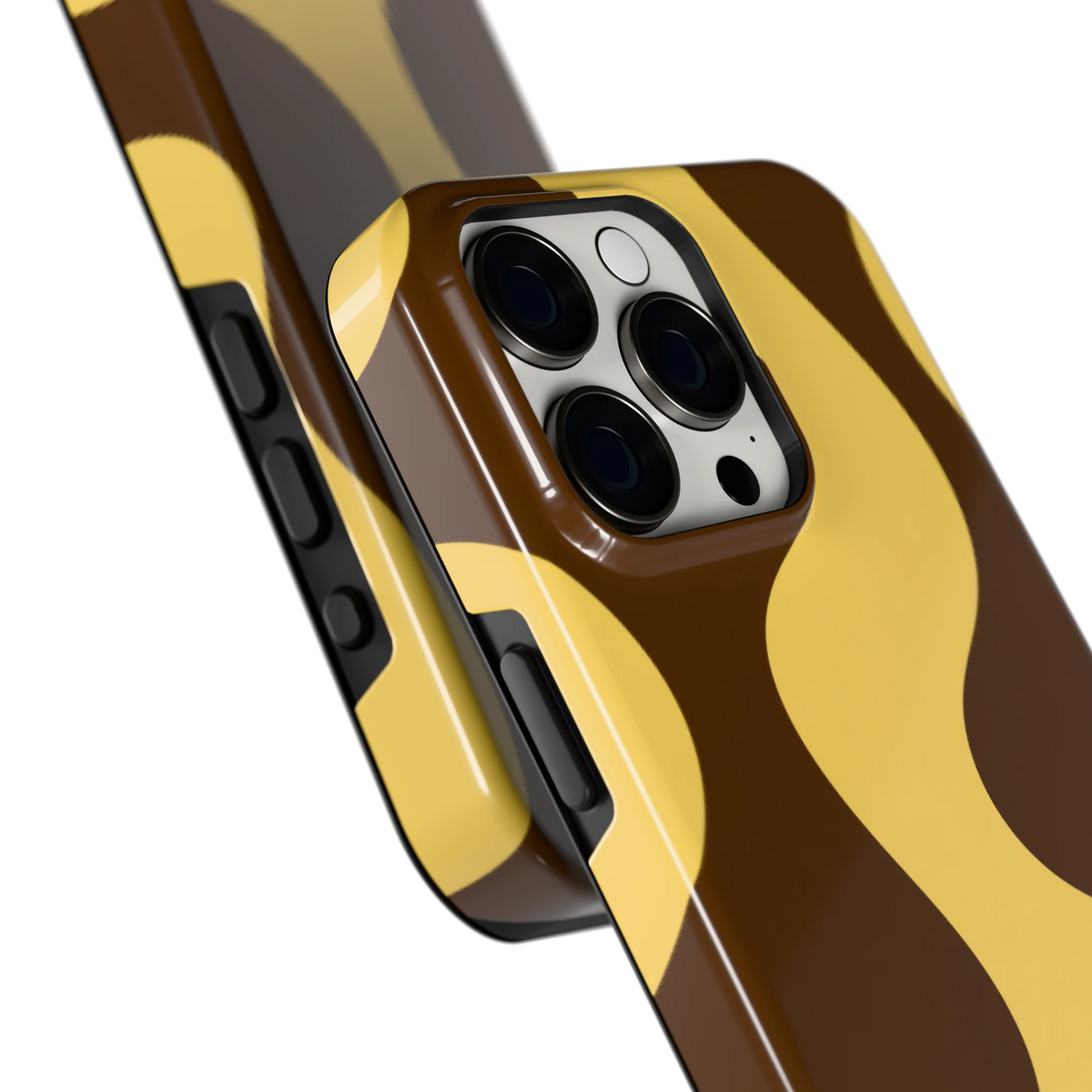 Chocolade Golven hoesje voor iPhone 15 Pro Max, close-up