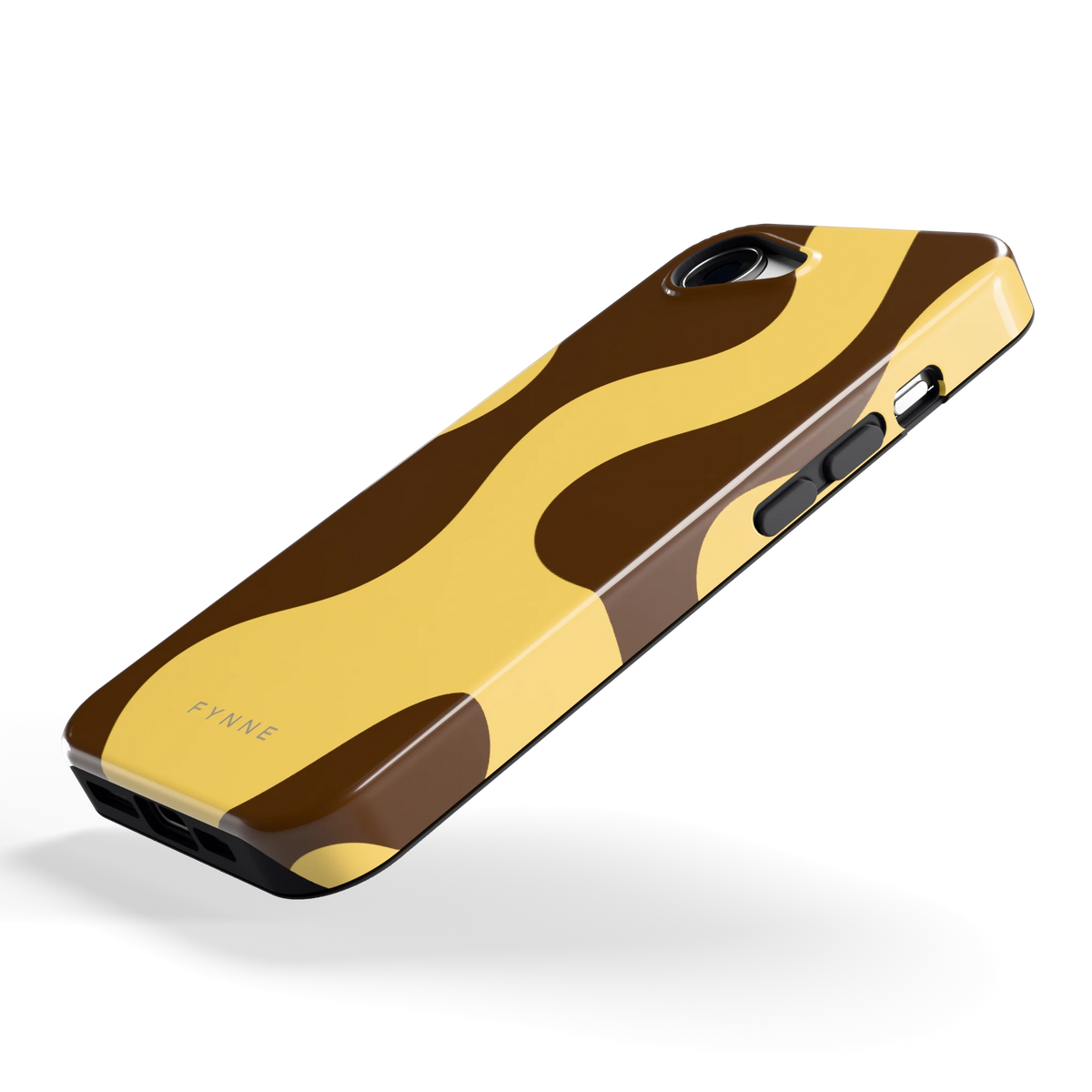 Chocolade Golven hoesje voor iPhone 16e, schuin