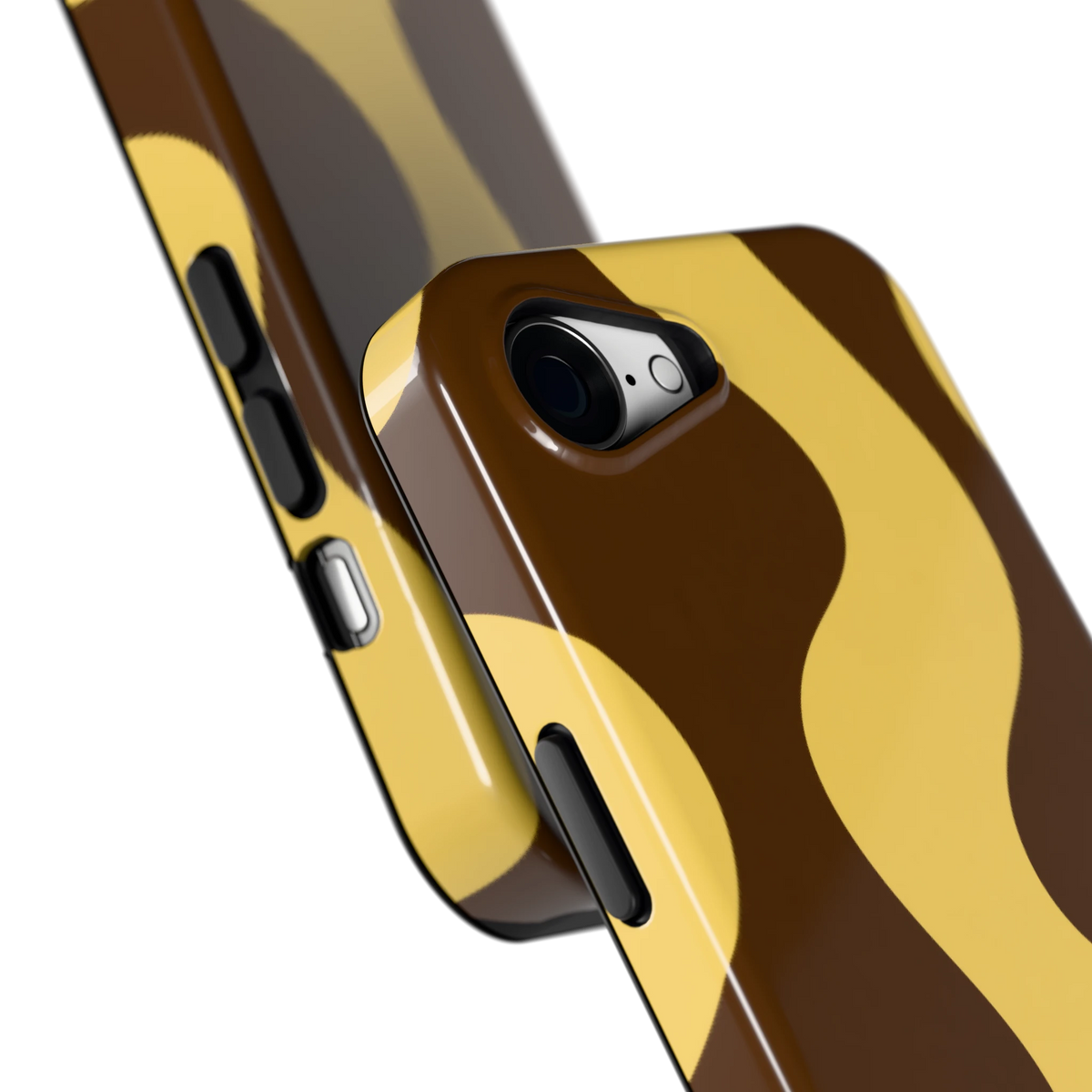 Chocolade Golven hoesje voor iPhone 16e, close-up