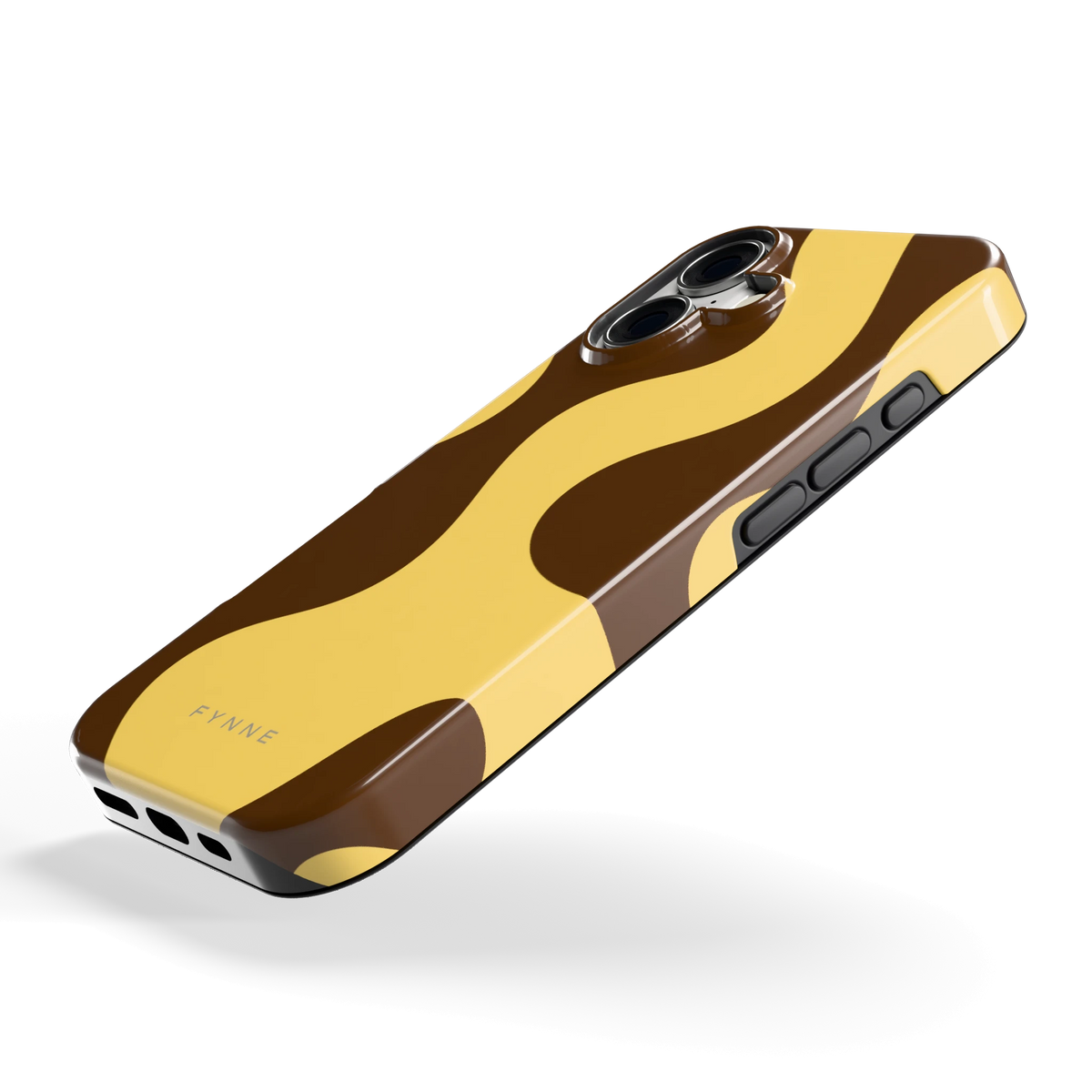 Chocolade Golven hoesje voor iPhone 17, schuin