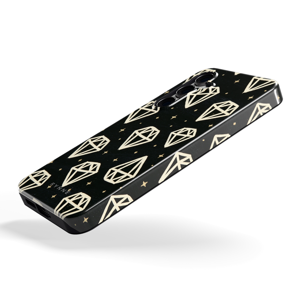 Middernachtdiamanten hoesje voor Galaxy S24 FE, schuin