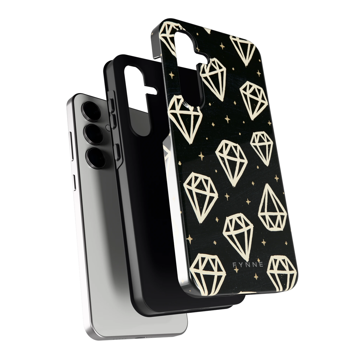 Middernachtdiamanten hoesje voor Galaxy S24 FE, los van de telefoon