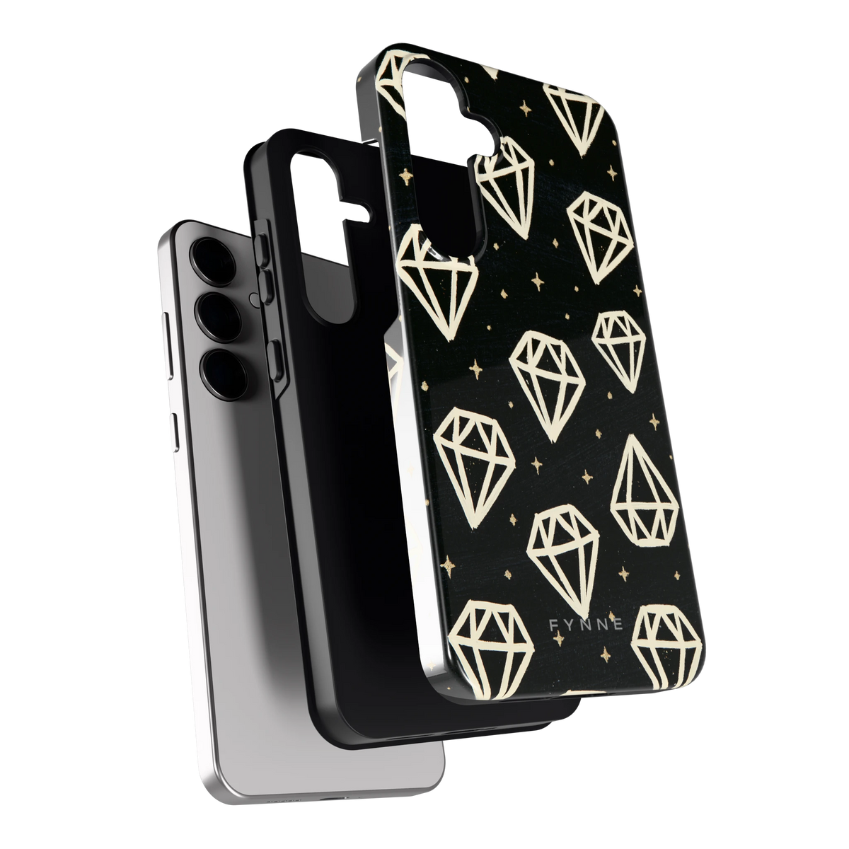 Middernachtdiamanten hoesje voor Galaxy S24+, los van de telefoon