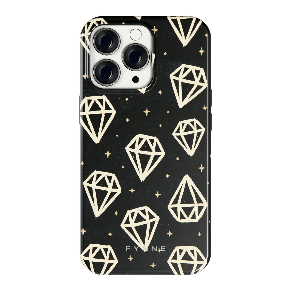 Middernachtdiamanten hoesje voor iPhone 13 Pro, achterkant