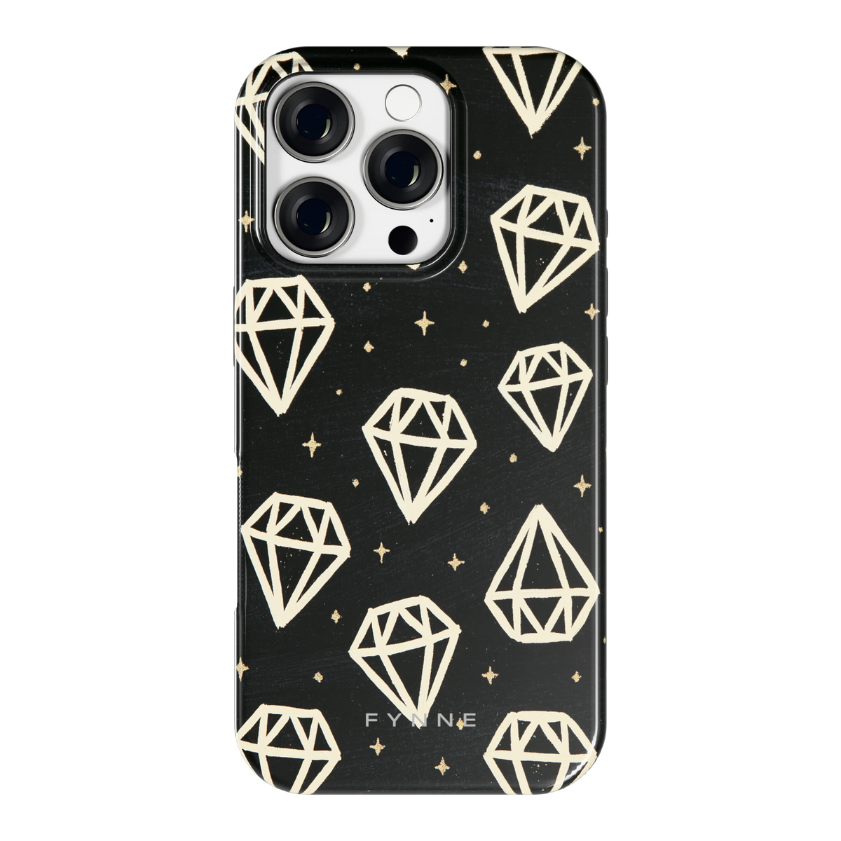 Middernachtdiamanten hoesje voor iPhone 16 Pro, achterkant