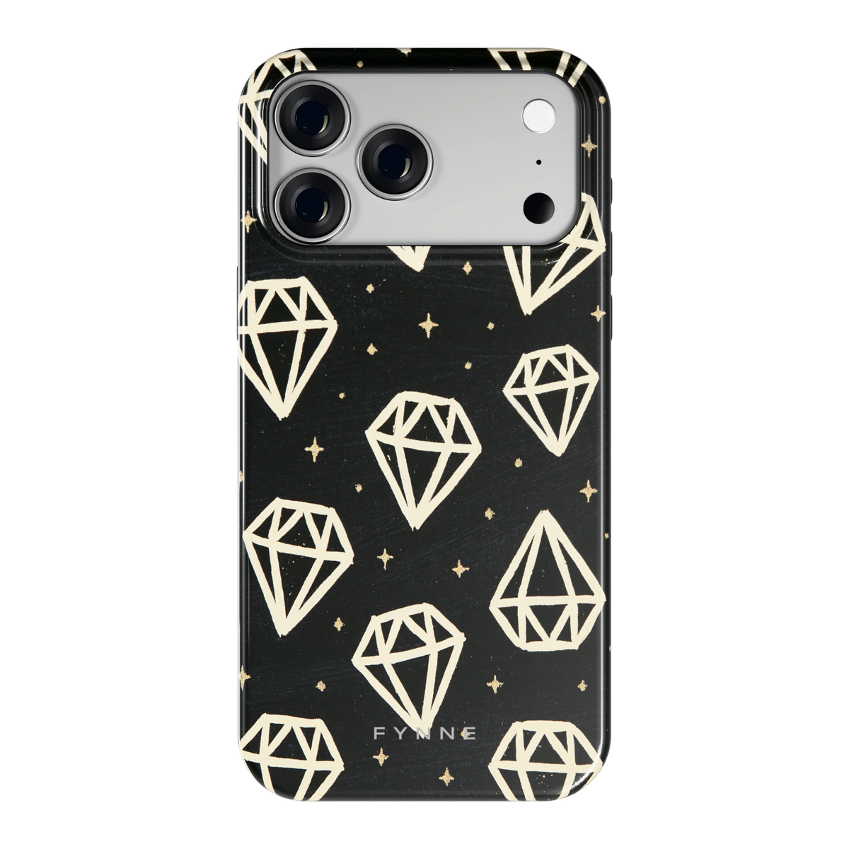 Middernachtdiamanten hoesje voor iPhone 18 Pro Max, achterkant
