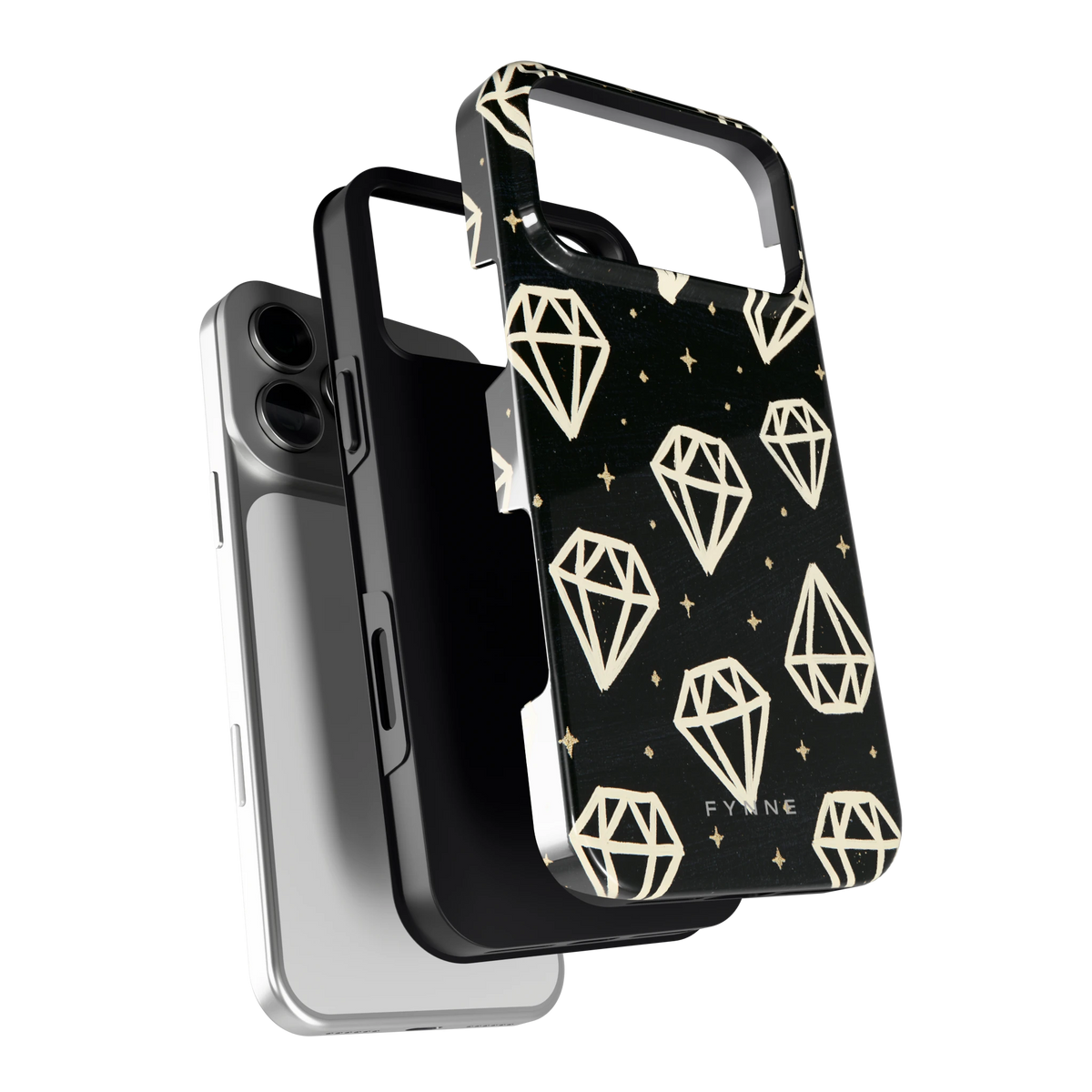 Middernachtdiamanten hoesje voor iPhone 18 Pro Max, los van de telefoon