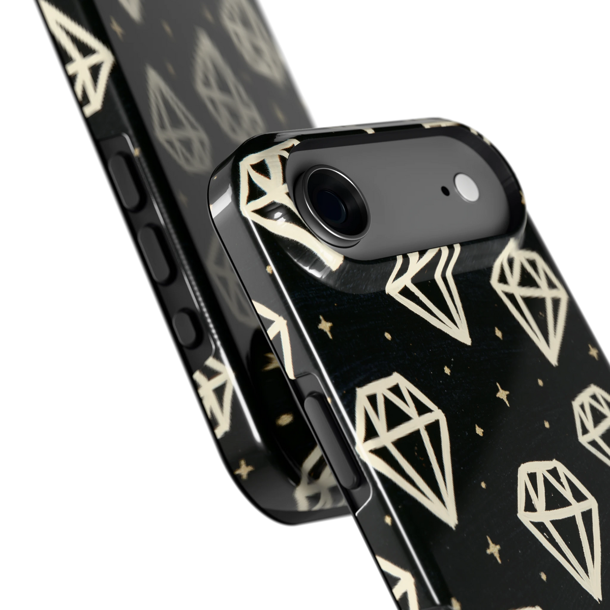 Middernachtdiamanten hoesje voor iPhone Air, close-up