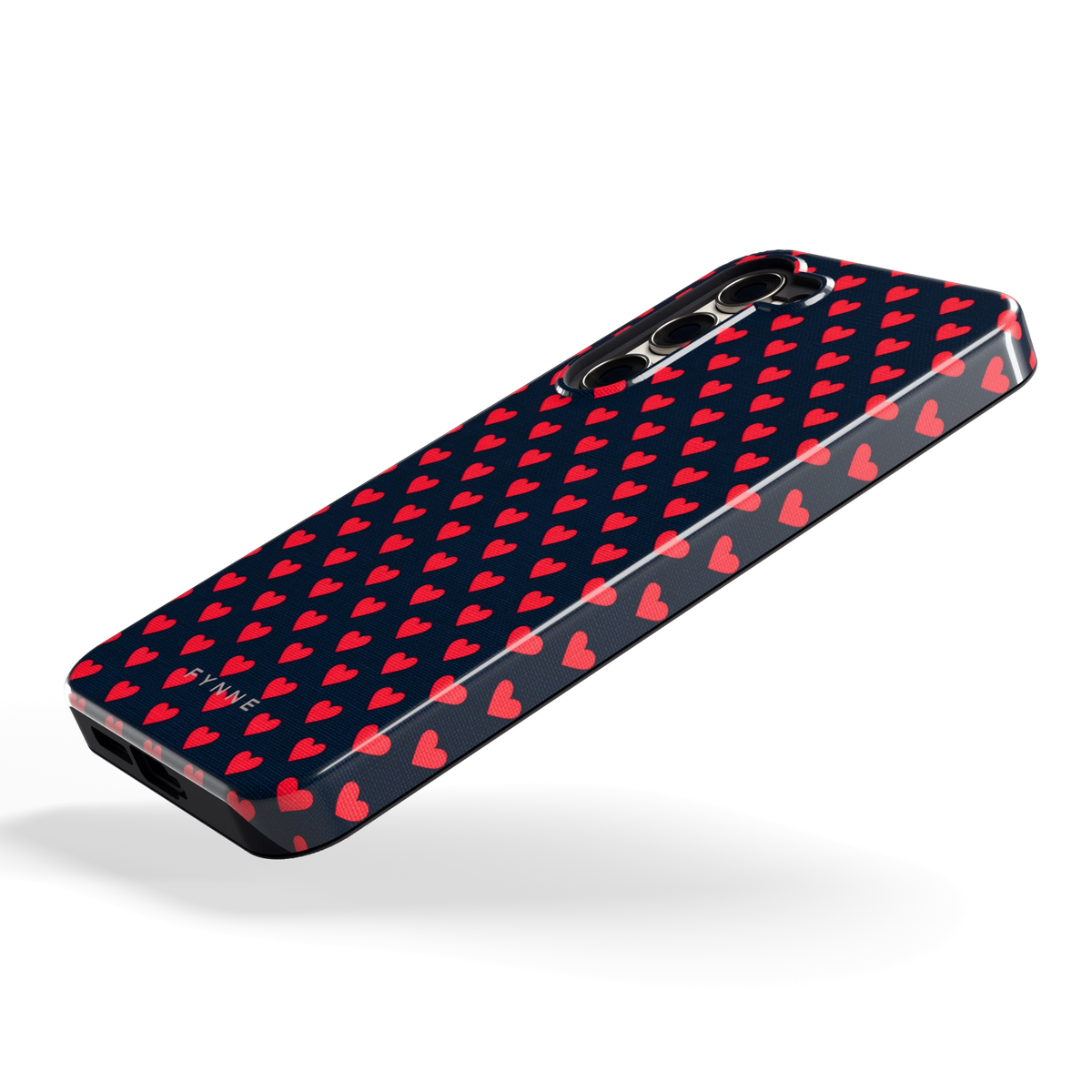 Middernacht Hartjes hoesje voor Galaxy S23+, schuin