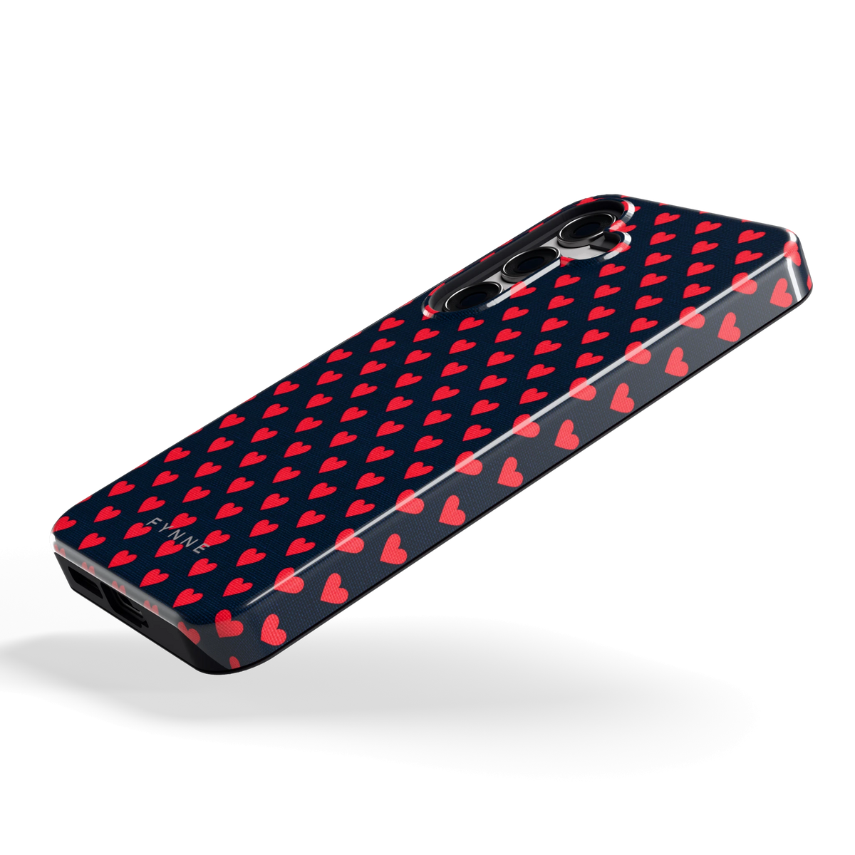 Middernacht Hartjes hoesje voor Galaxy S24, schuin