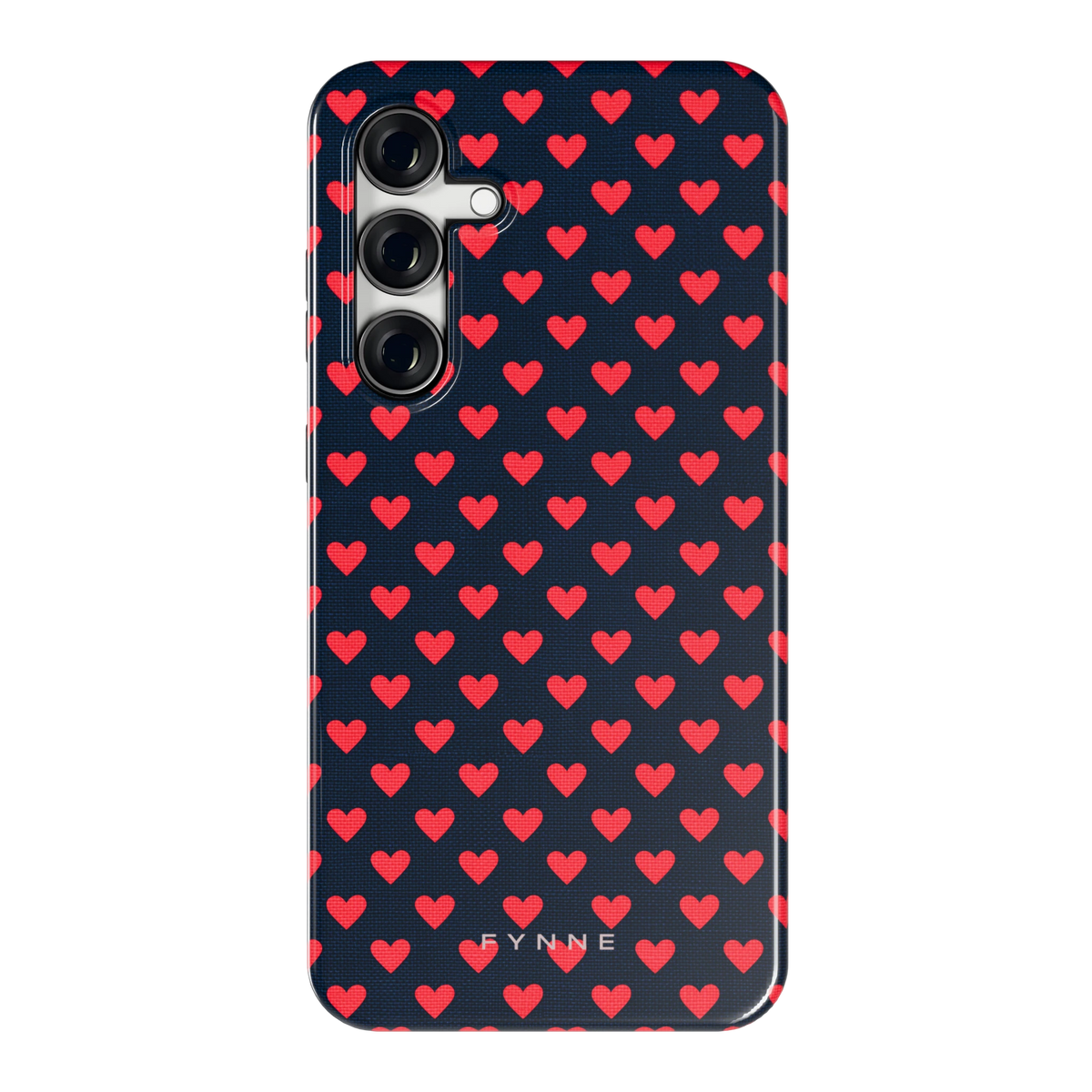 Middernacht Hartjes hoesje voor Galaxy S24 FE, achterkant