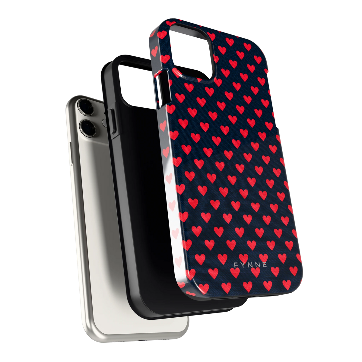 Middernacht Hartjes hoesje voor iPhone 11, los van de telefoon