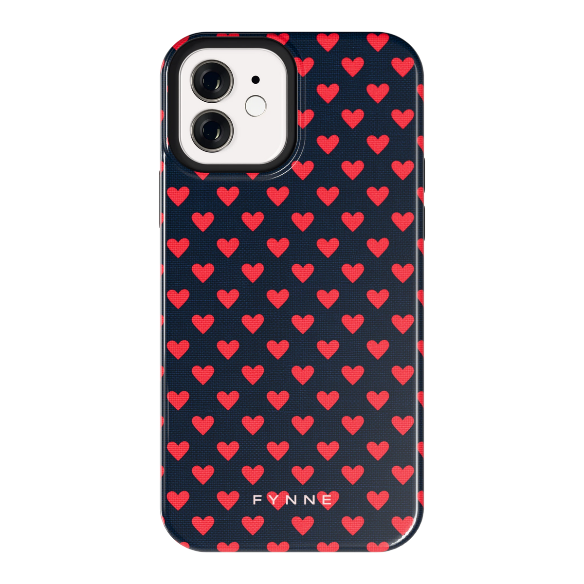 Middernacht Hartjes hoesje voor iPhone 12, achterkant