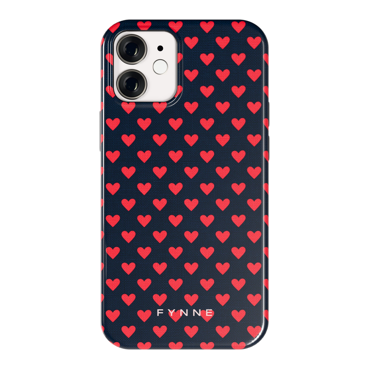 Middernacht Hartjes hoesje voor iPhone 12 mini, achterkant