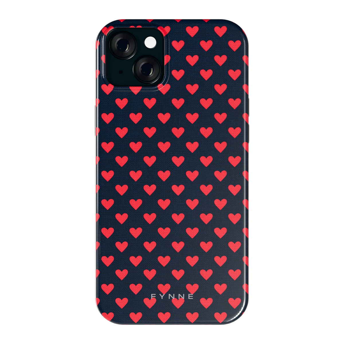 Middernacht Hartjes hoesje voor iPhone 15 Plus, achterkant