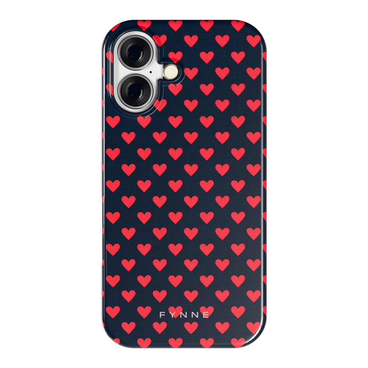 Middernacht Hartjes hoesje voor iPhone 16, achterkant
