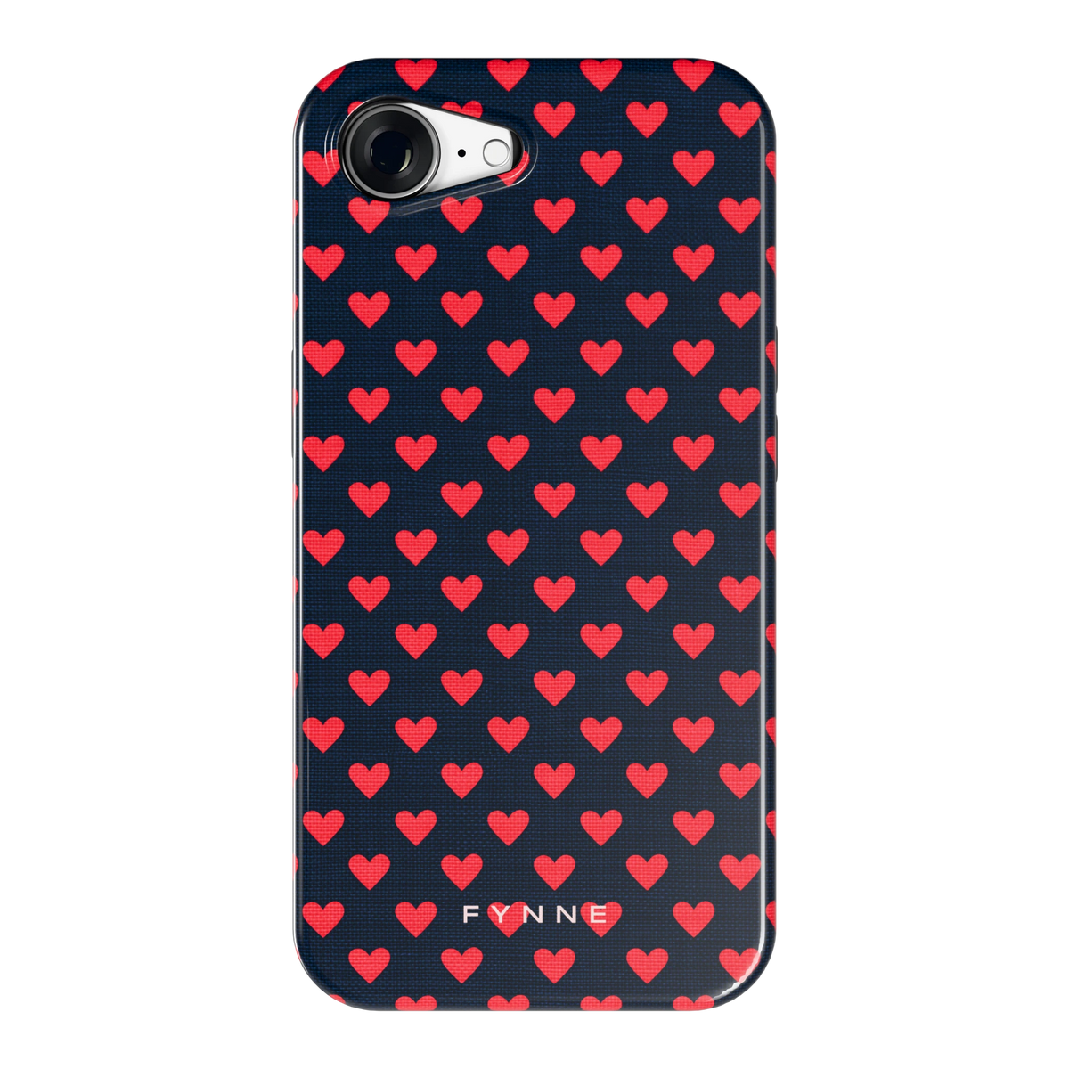 Middernacht Hartjes hoesje voor iPhone 16e, achterkant