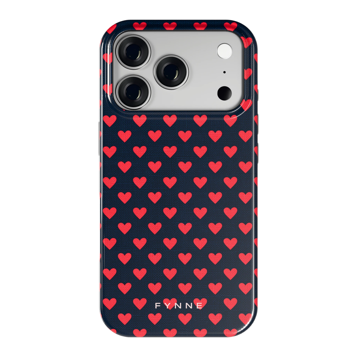 Middernacht Hartjes hoesje voor iPhone 18 Pro, achterkant
