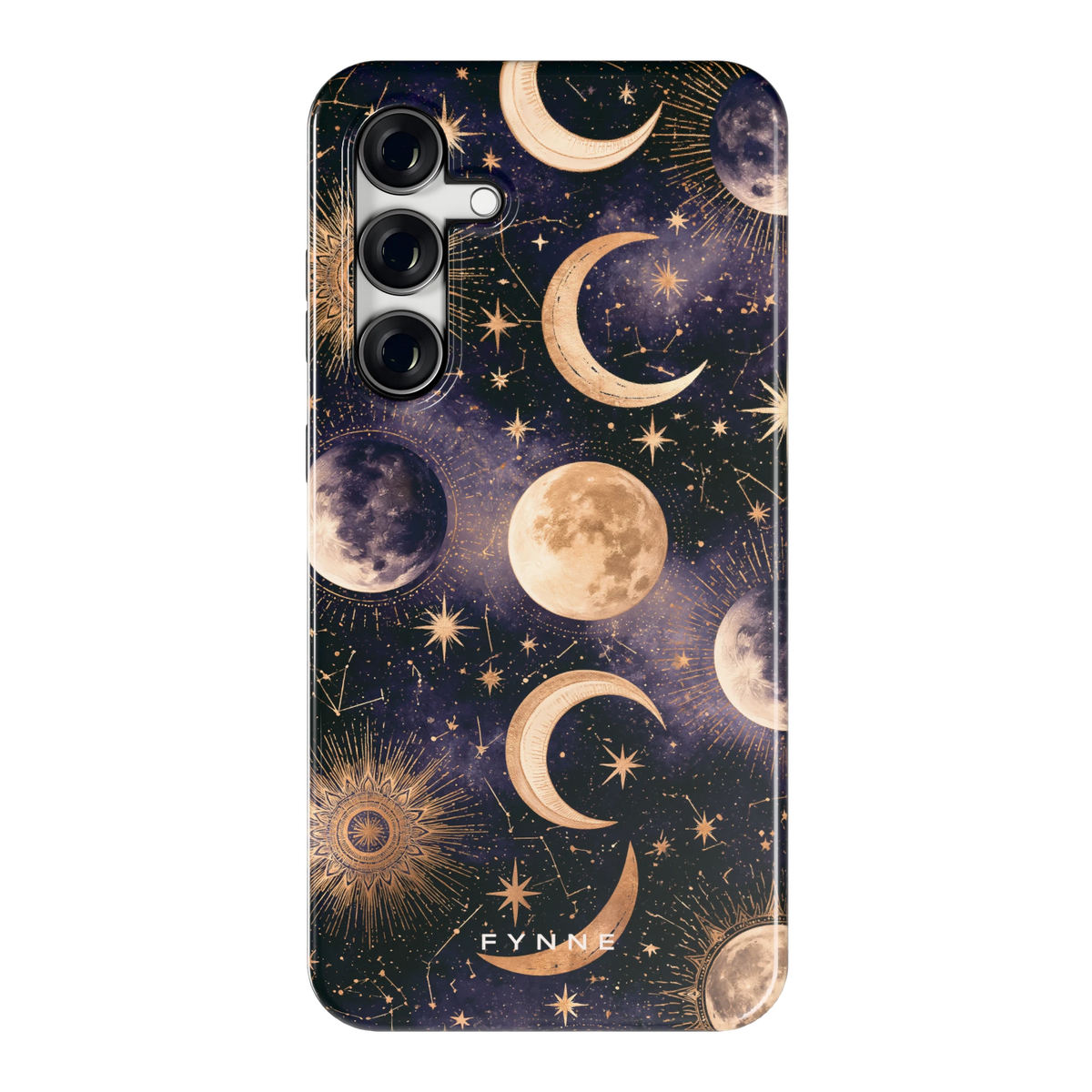 Maanfasen om Middernacht hoesje voor Galaxy S24 FE, achterkant