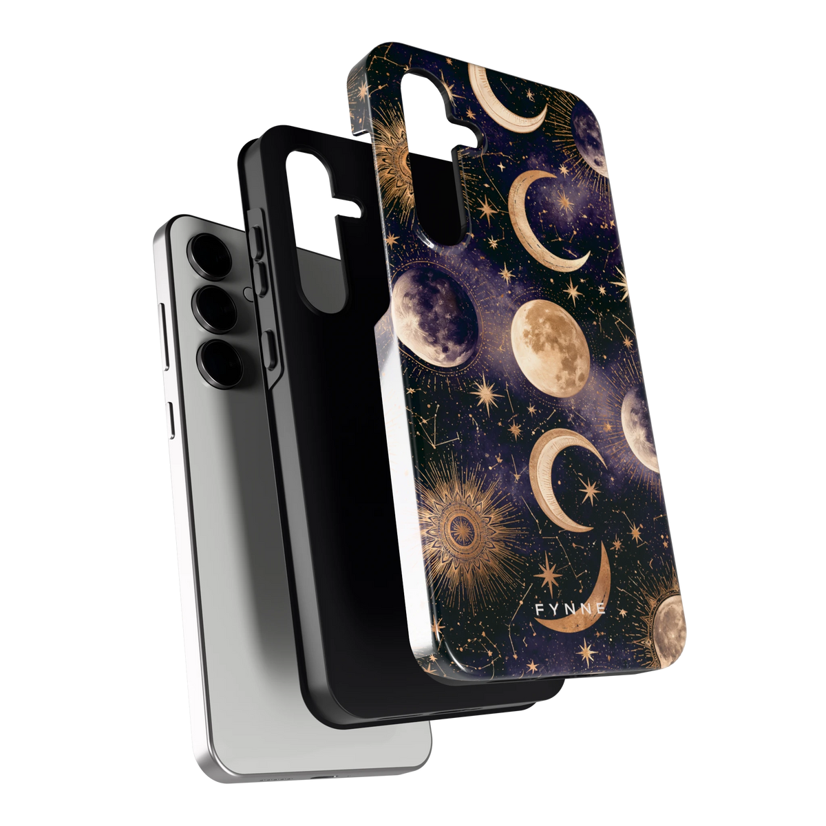 Maanfasen om Middernacht hoesje voor Galaxy S24 FE, los van de telefoon