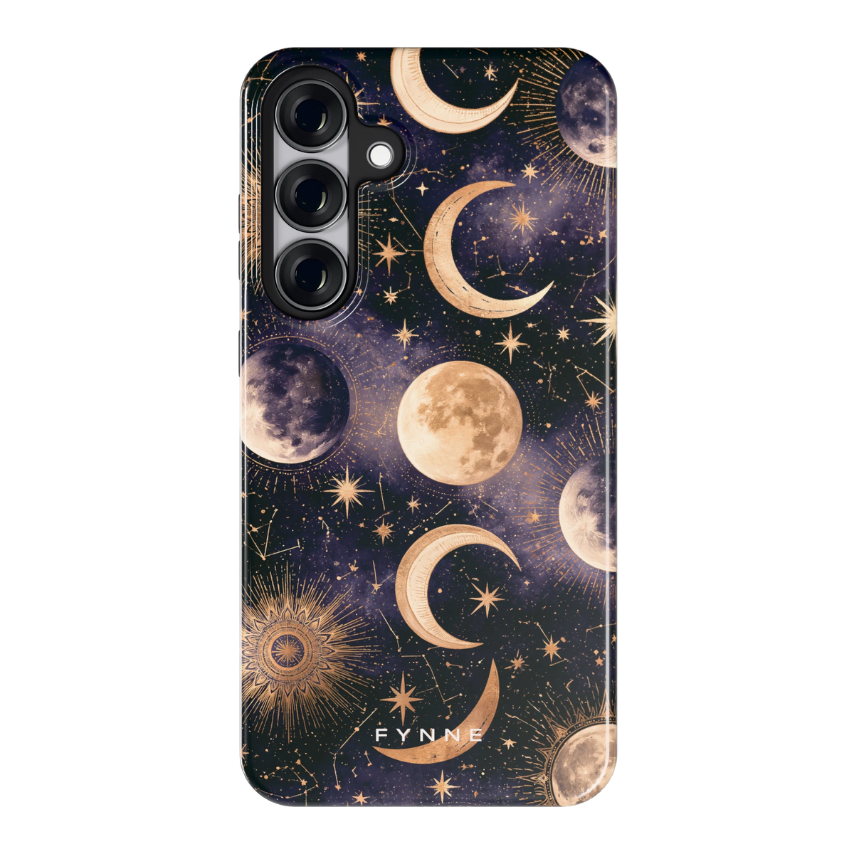 Maanfasen om Middernacht hoesje voor Galaxy S25+, achterkant