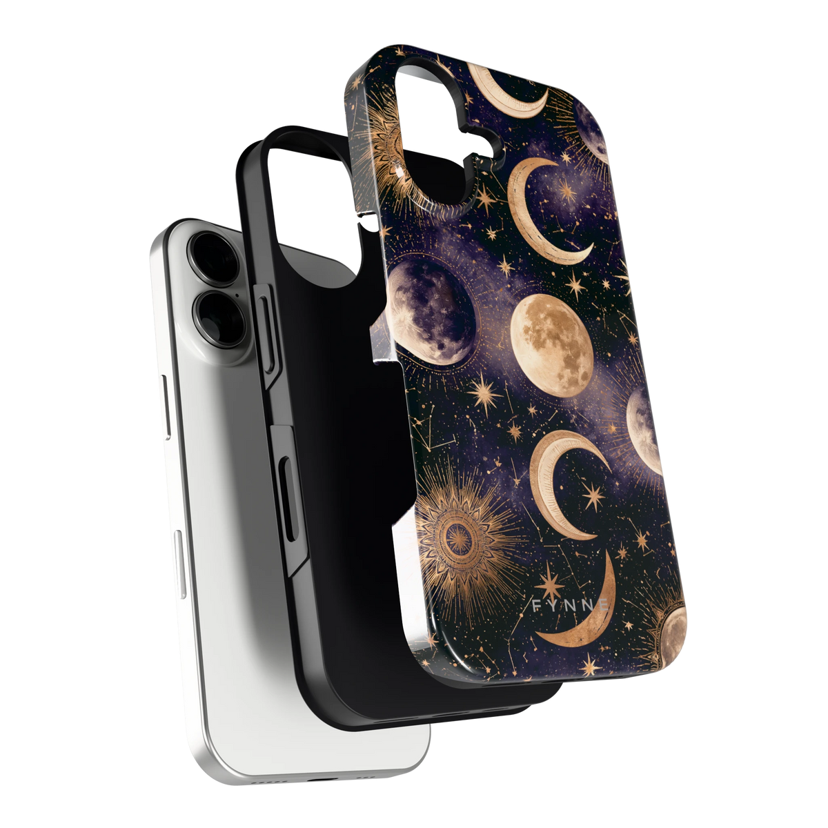 Maanfasen om Middernacht hoesje voor iPhone 16, los van de telefoon