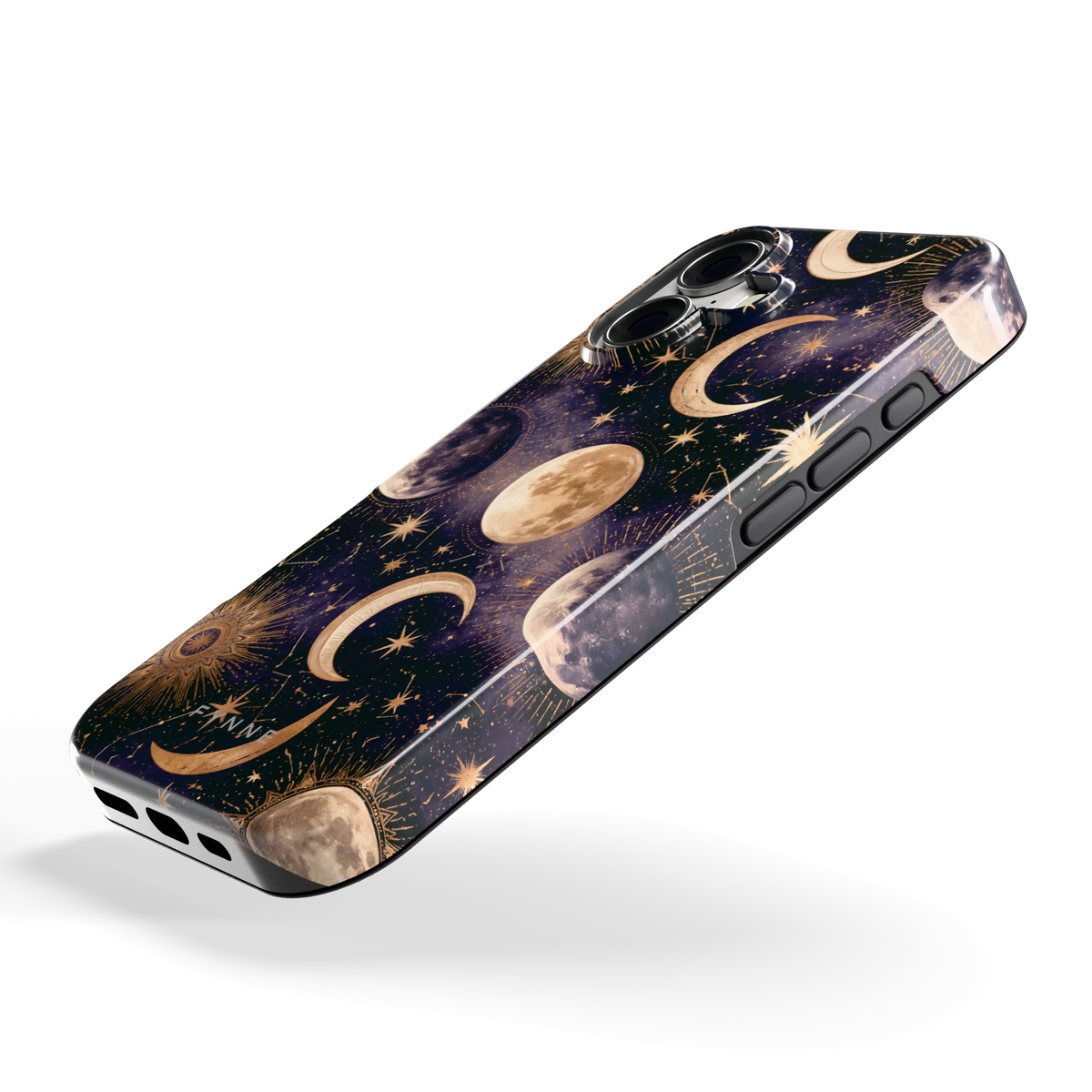 Maanfasen om Middernacht hoesje voor iPhone 17, schuin