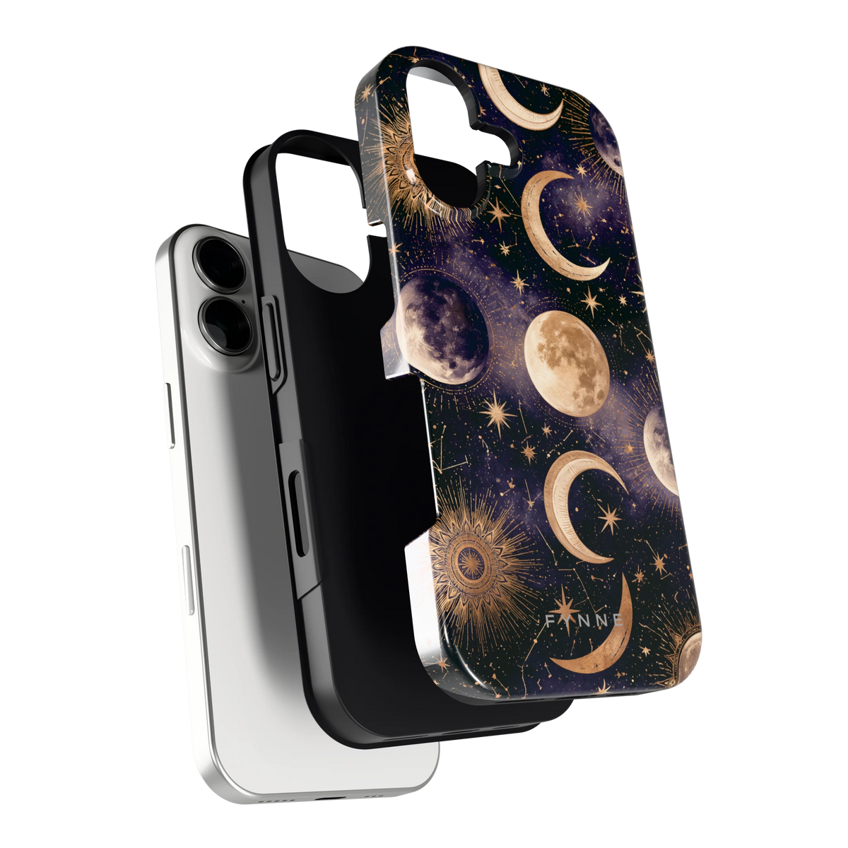 Maanfasen om Middernacht hoesje voor iPhone 17, los van de telefoon