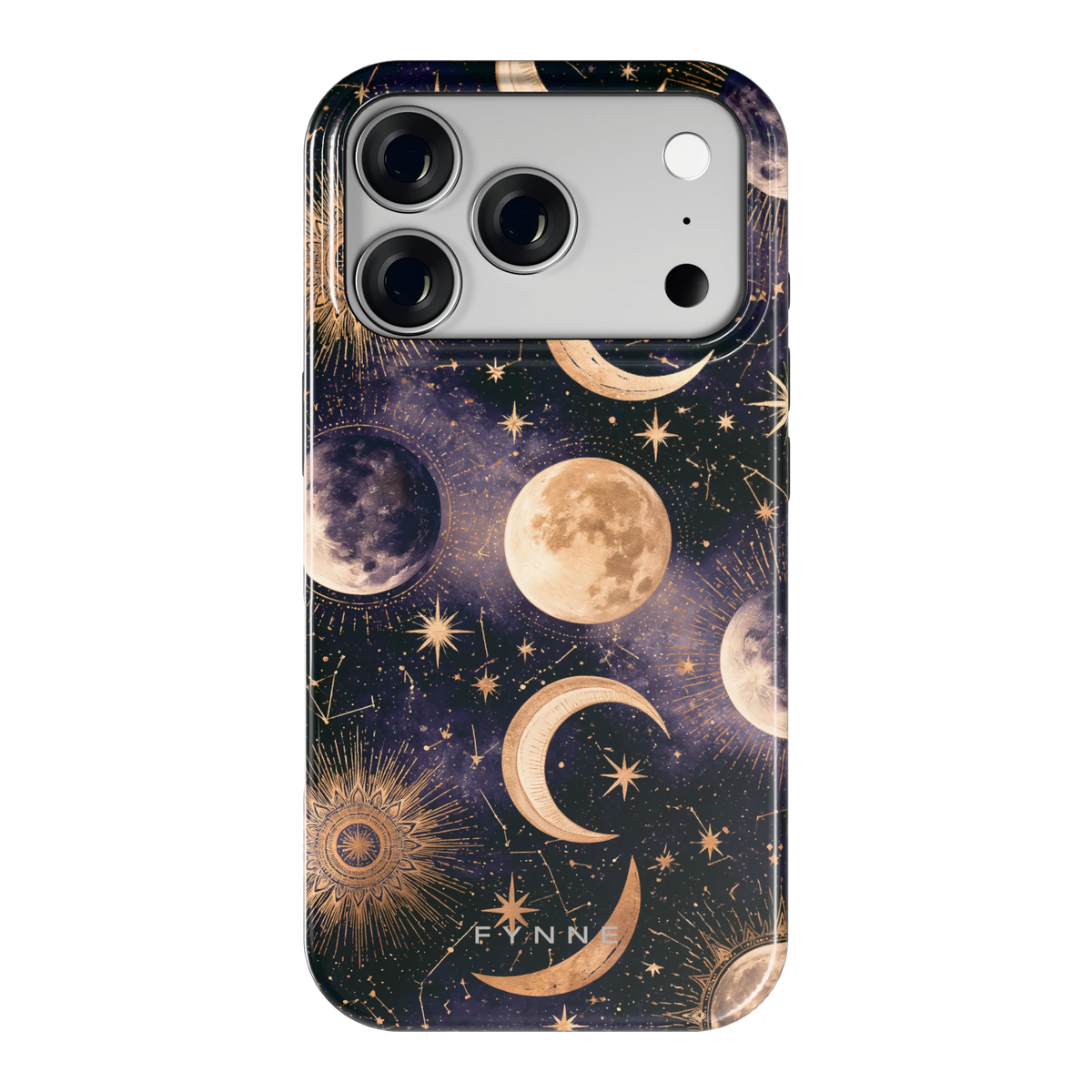 Maanfasen om Middernacht hoesje voor iPhone 18 Pro, achterkant