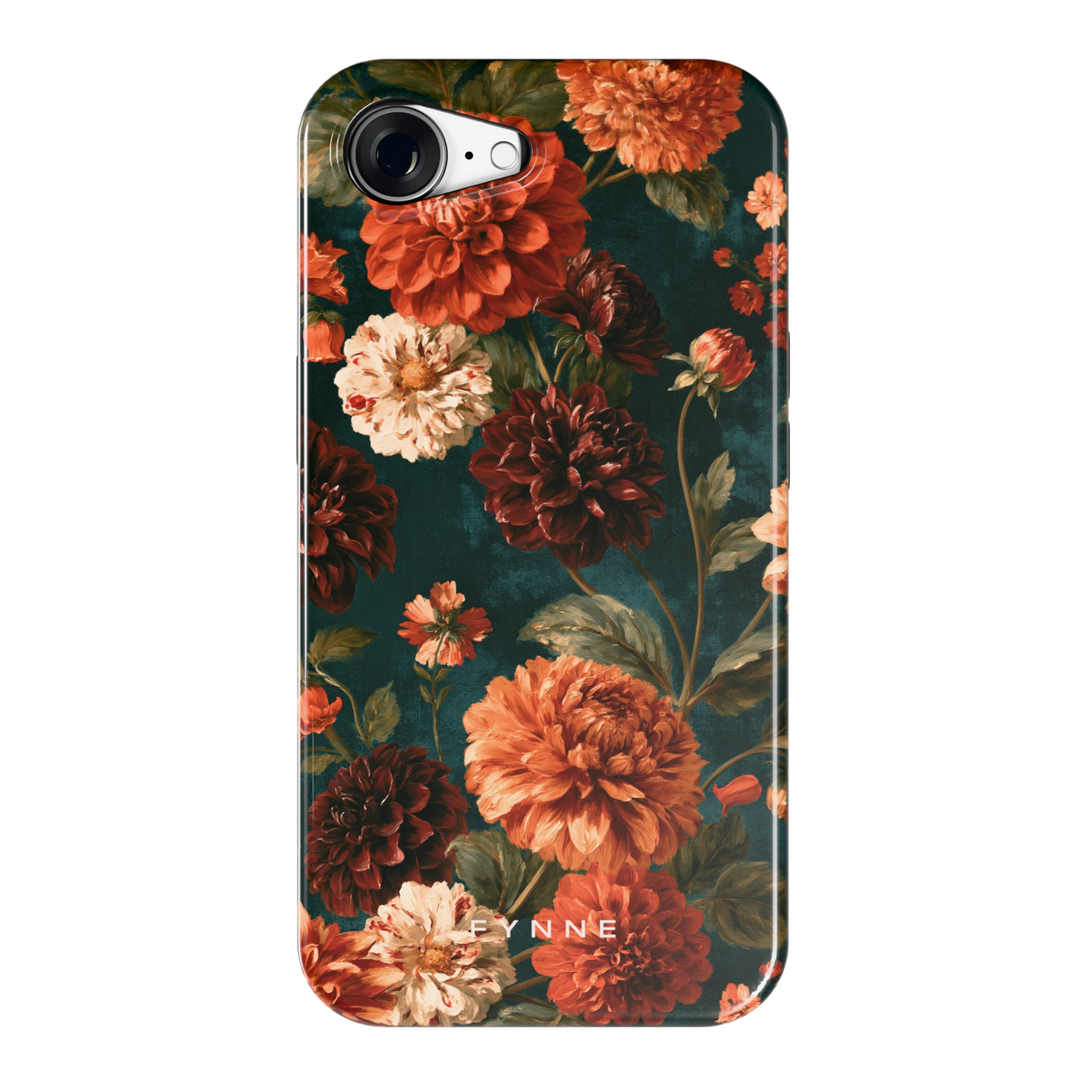 Sfeervolle Dahliatuin hoesje voor iPhone 16e, achterkant