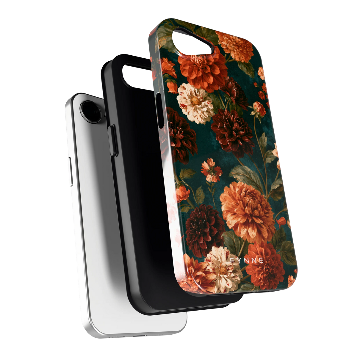 Sfeervolle Dahliatuin hoesje voor iPhone 16e, los van de telefoon