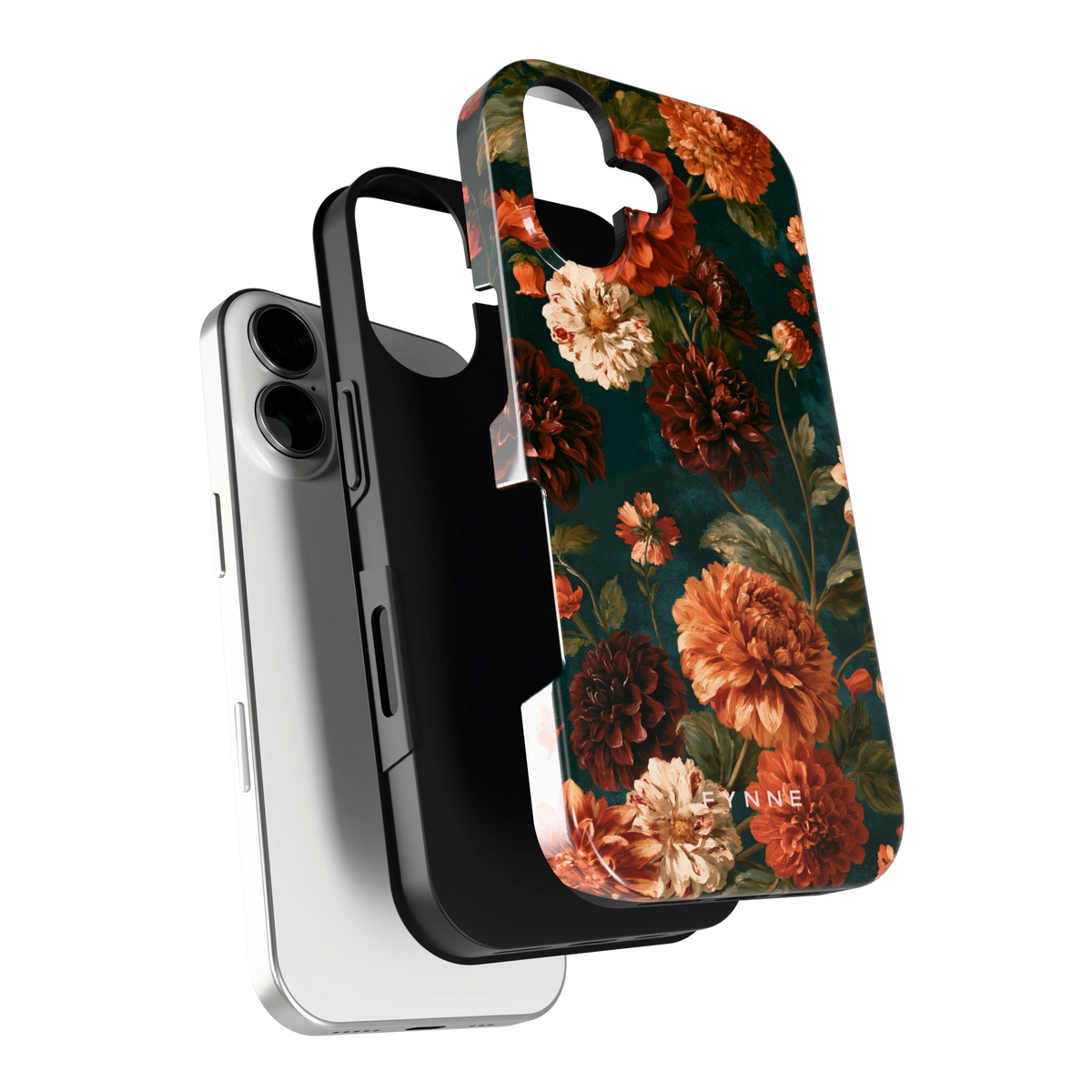 Sfeervolle Dahliatuin hoesje voor iPhone 17, los van de telefoon