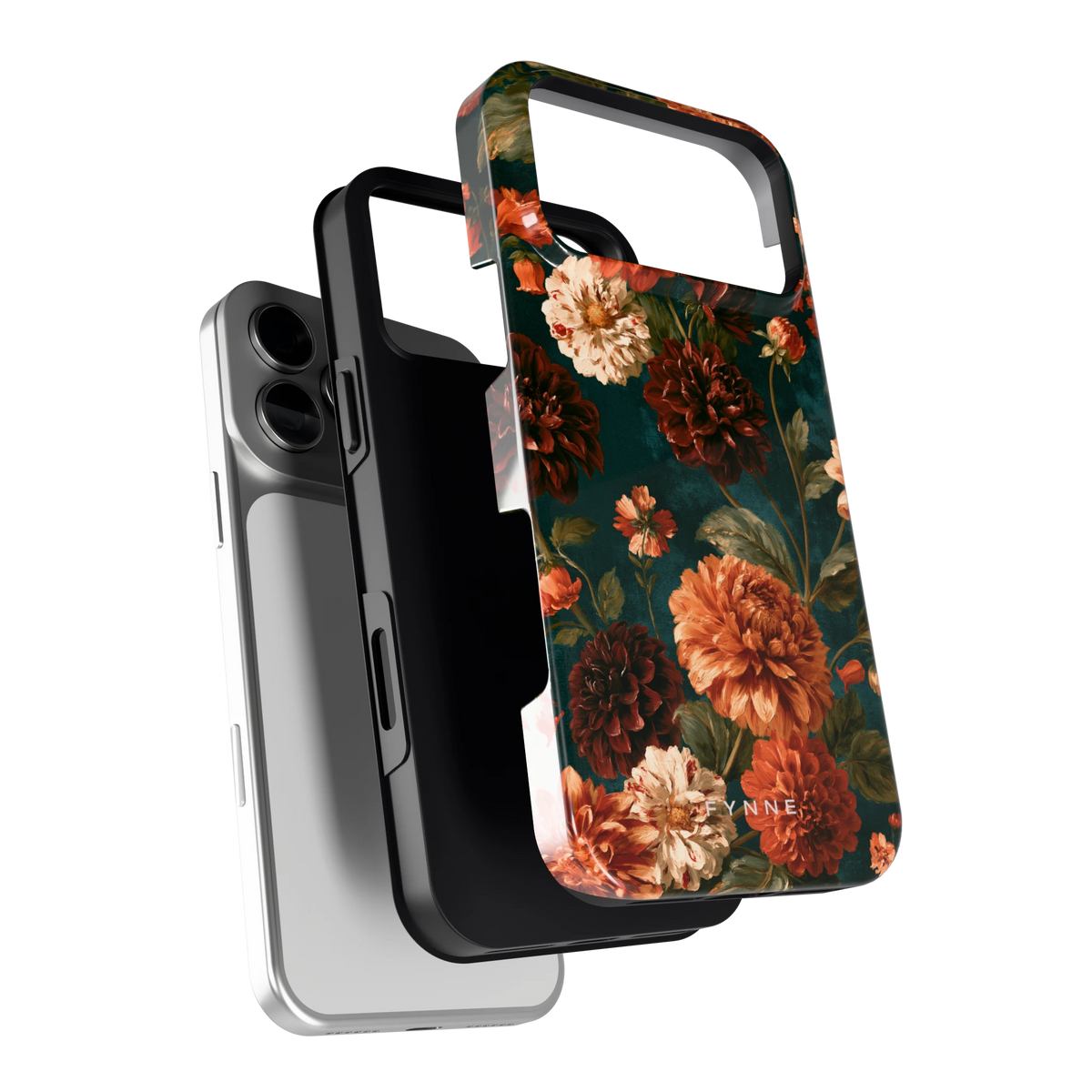 Sfeervolle Dahliatuin hoesje voor iPhone 18 Pro Max, los van de telefoon