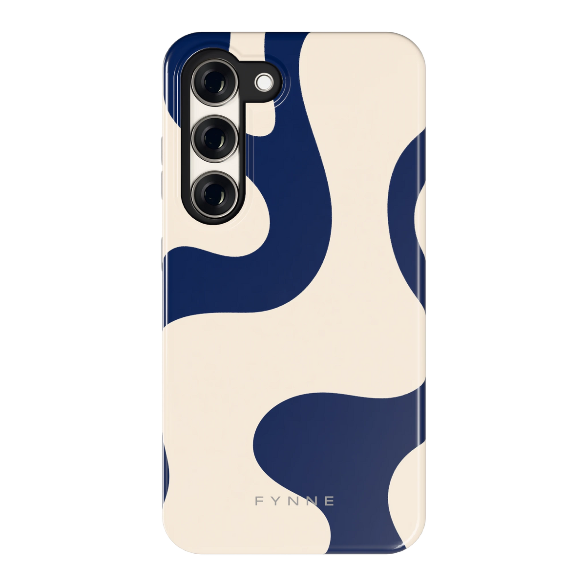Marineblauwe golven hoesje voor Galaxy S23, achterkant