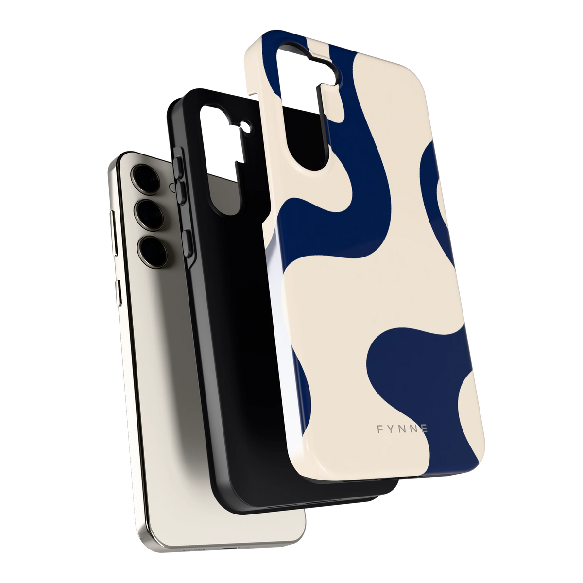 Marineblauwe golven hoesje voor Galaxy S23+, los van de telefoon