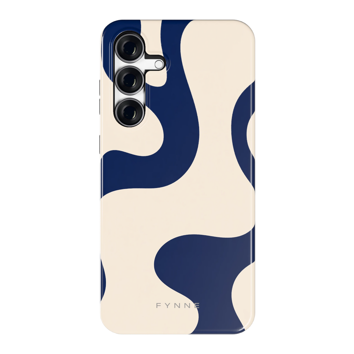 Marineblauwe golven hoesje voor Galaxy S25 FE, achterkant