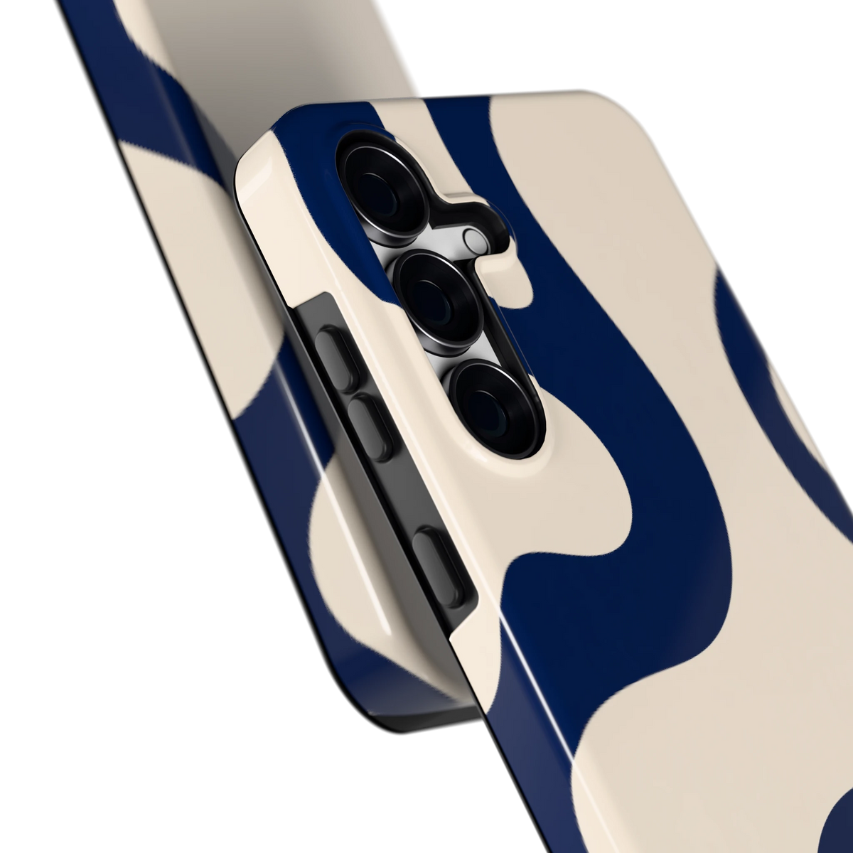 Marineblauwe golven hoesje voor Galaxy S25 FE, close-up
