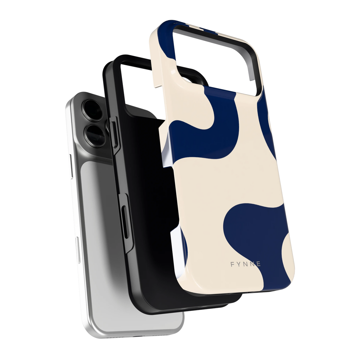 Marineblauwe golven hoesje voor iPhone 18 Pro Max, los van de telefoon