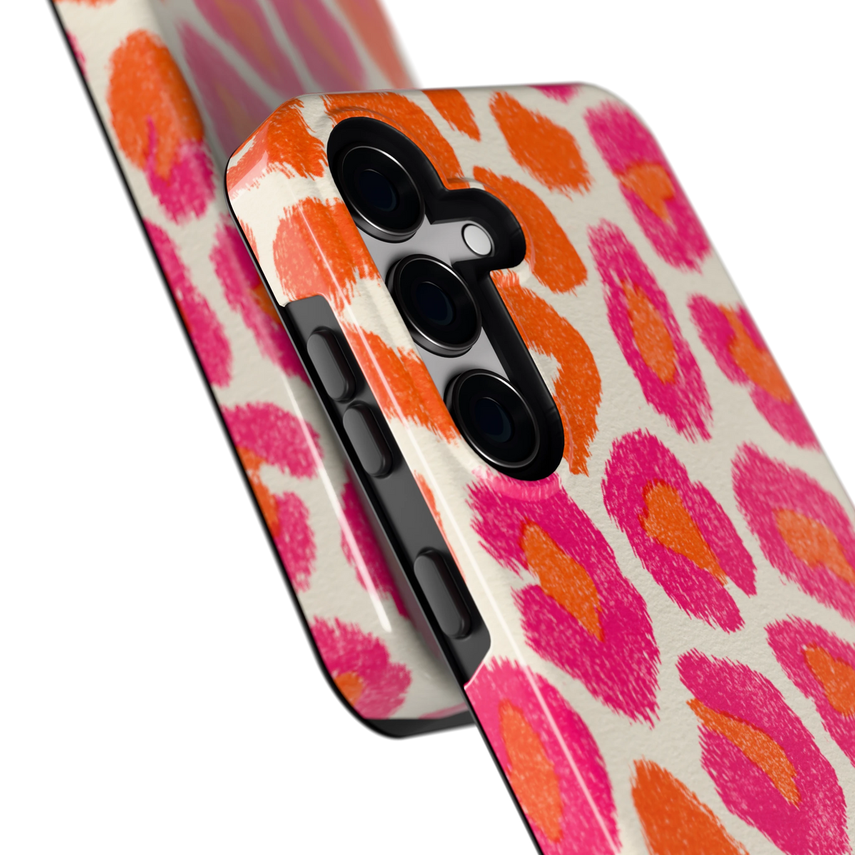Neon Luipaardvlekken hoesje voor Galaxy S24, close-up