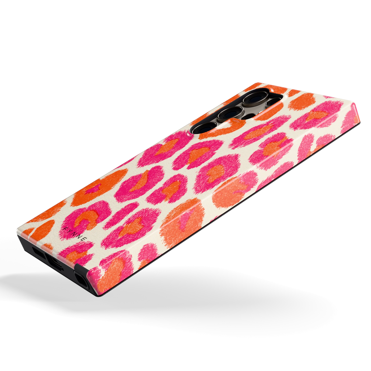 Neon Luipaardvlekken hoesje voor Galaxy S24 Ultra, schuin