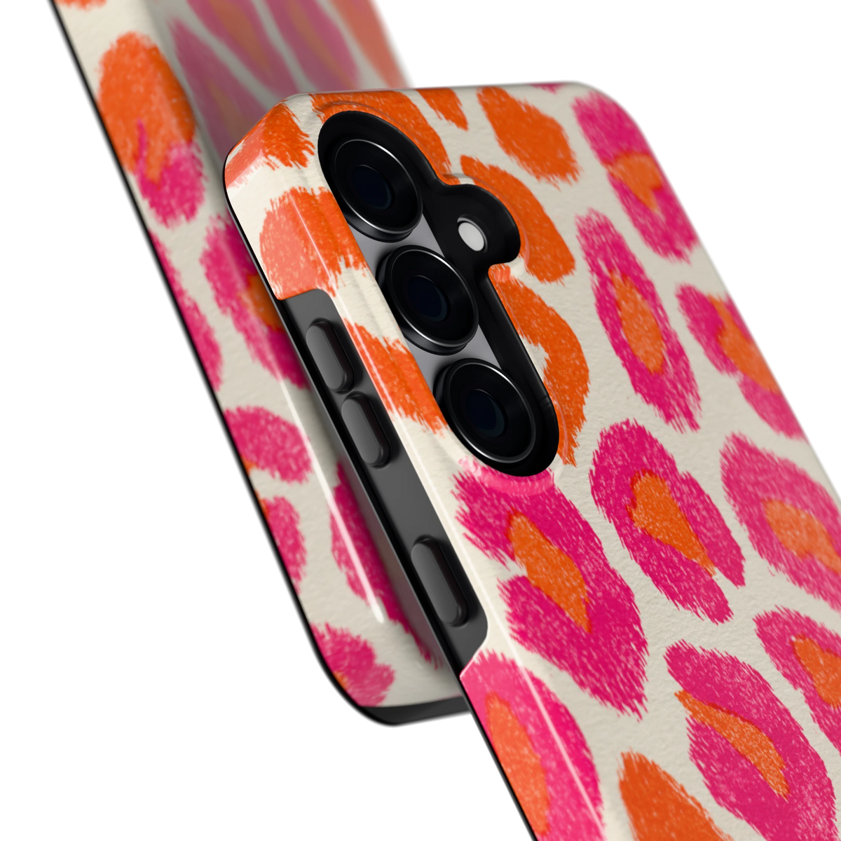 Neon Luipaardvlekken hoesje voor Galaxy S25, close-up