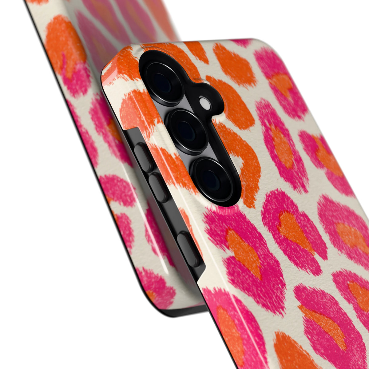 Neon Luipaardvlekken hoesje voor Galaxy S25+, close-up