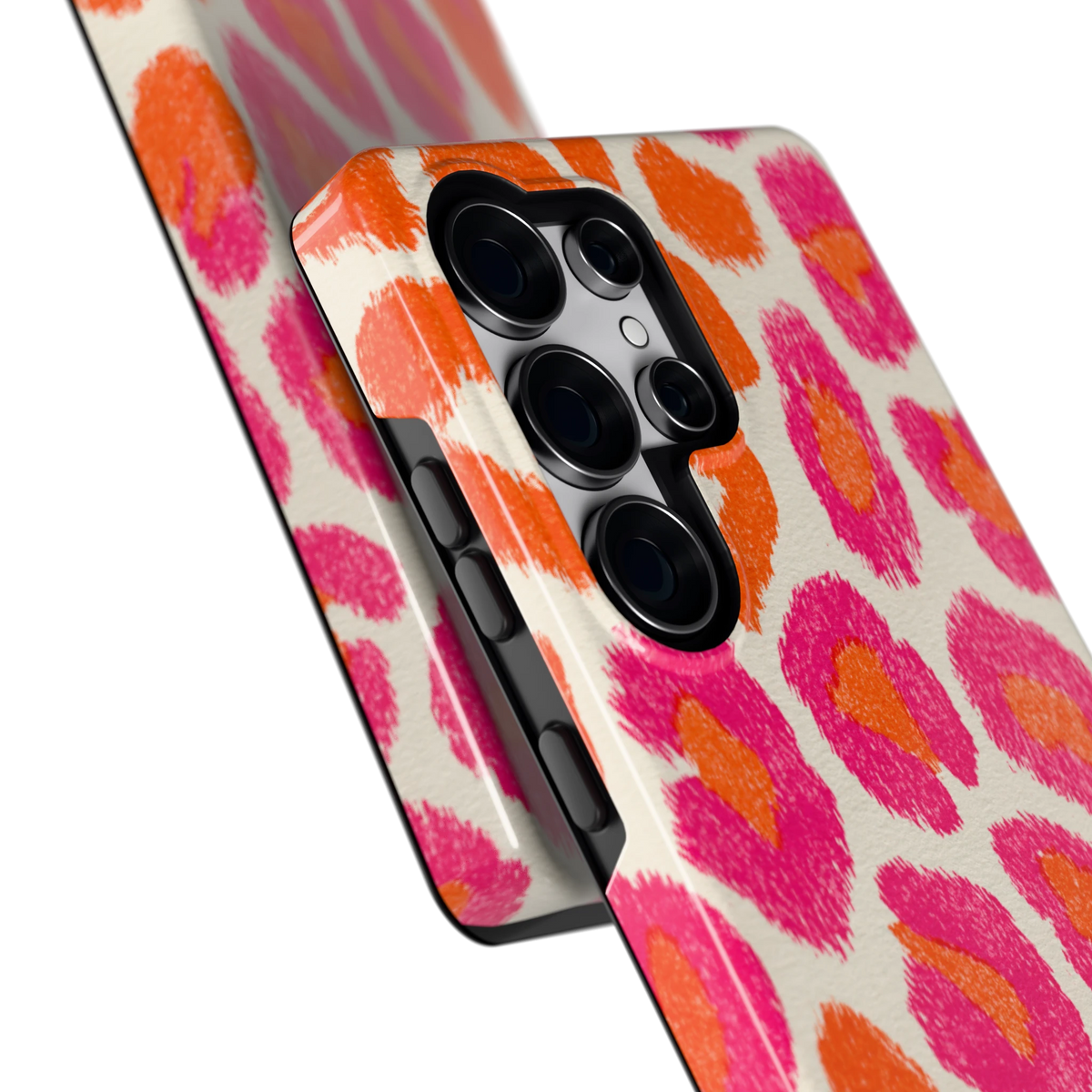 Neon Luipaardvlekken hoesje voor Galaxy S25 Ultra, close-up