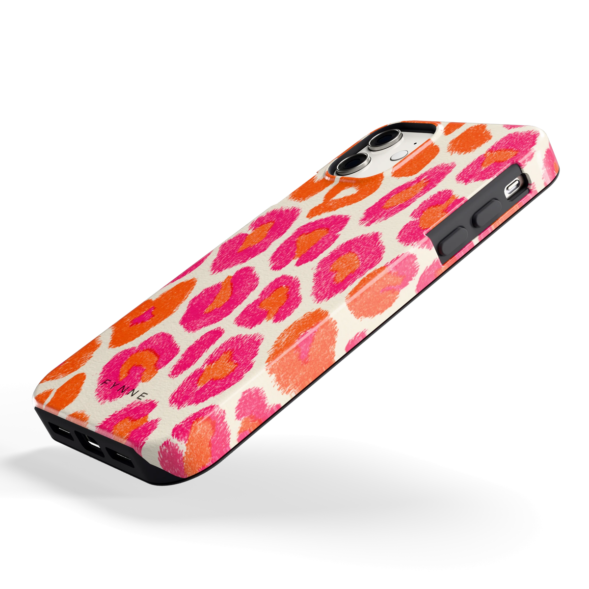 Neon Luipaardvlekken hoesje voor iPhone 11, schuin